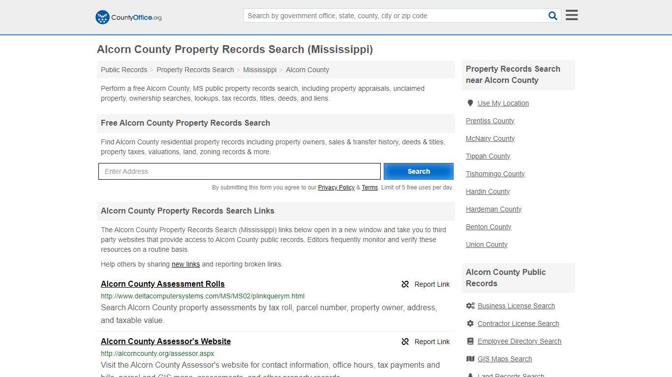 Alcorn County Property Records Search (Mississippi) - County Office